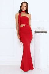 Aurora Darling Strapless Maxi Dress Red
