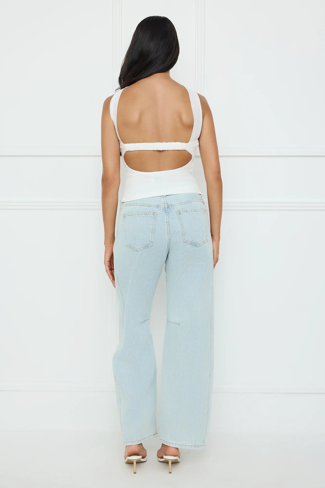 Club Luxe Mesh Halter Top White