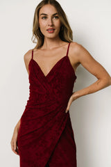 Ayesha Fitted Gown | Burgundy