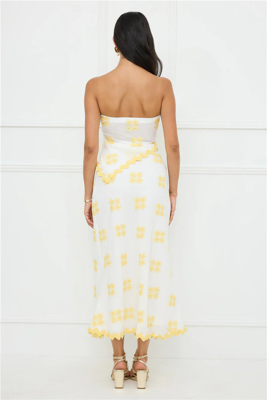 Desert Daze Strapless Top White