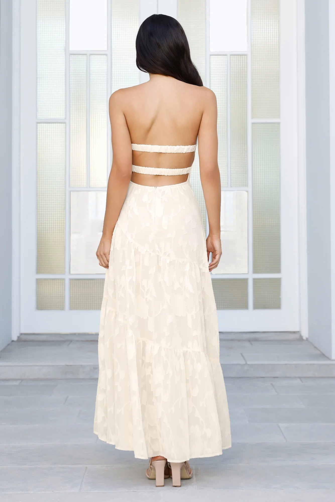Wildflower Waltz Strapless Maxi Dress Yellow