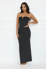 Endless Maxi Skirt Onyx Pinstripe