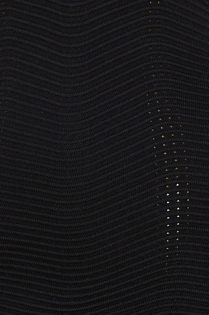 Wavy Fit Mini Dress Black