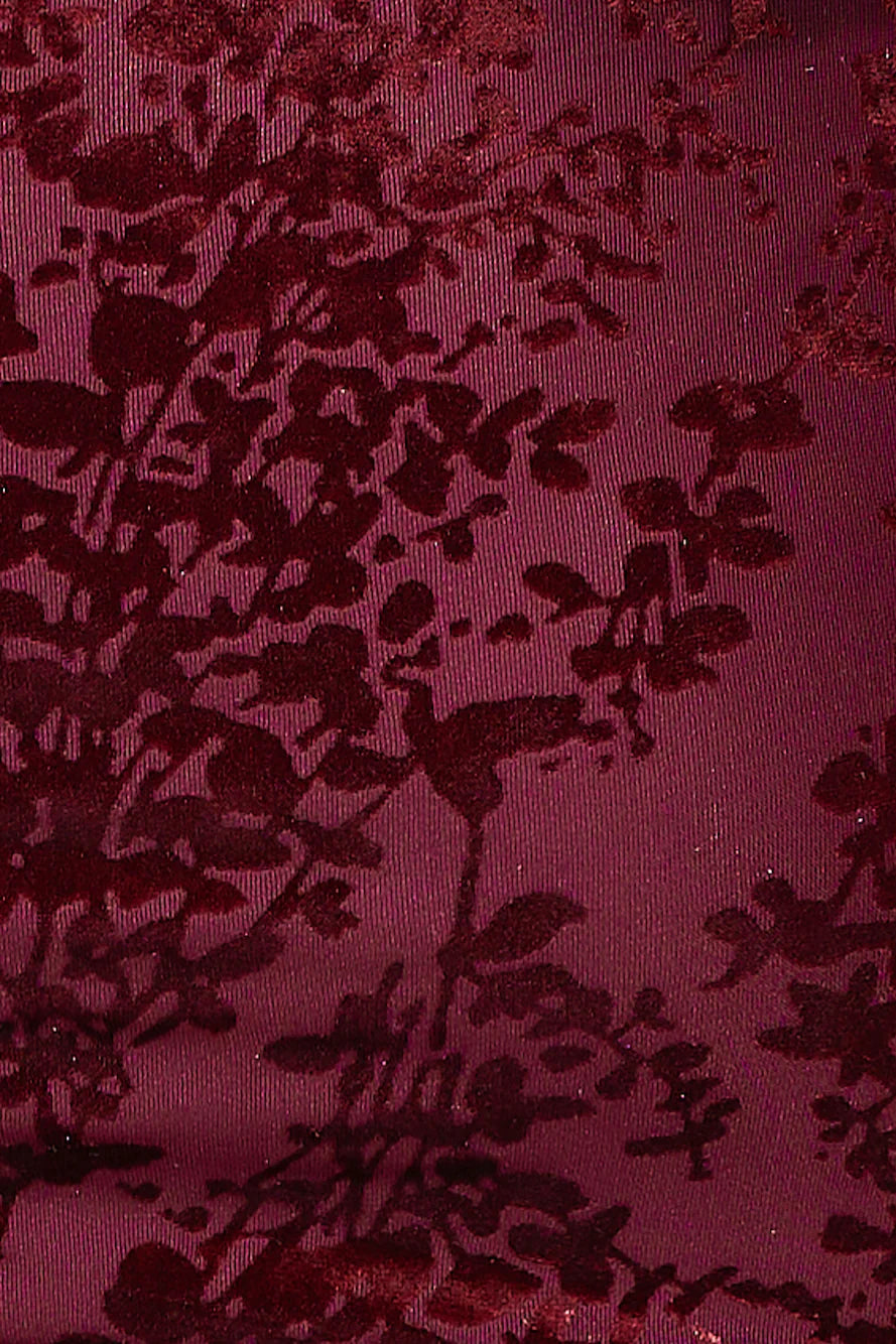 Glowing Smile Velvet Mini Dress Wine