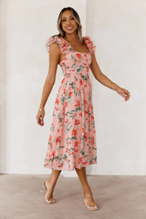 Enchanted Eden Midi Dress Pink