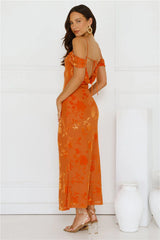 Good Fun Off Shoulder Maxi Dress Orange