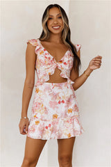 Blooming Summer Mini Dress Pink