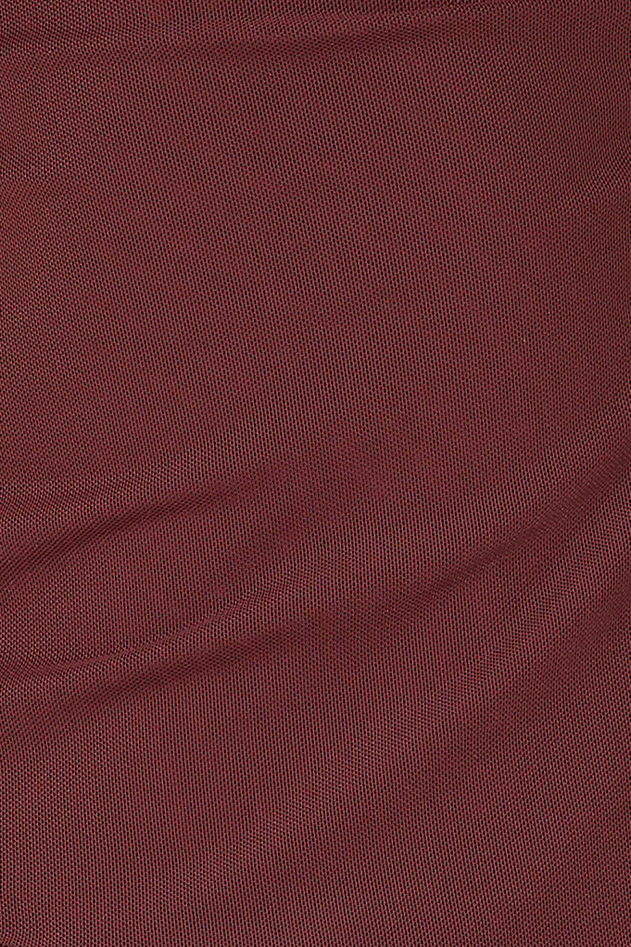 Flirty Game Strapless Mesh Top Brown