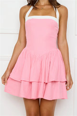 Chasing Joy Halter Mini Dress Pink