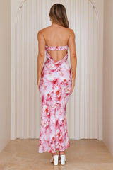 Blooming Brilliance Strapless Maxi Dress Pink
