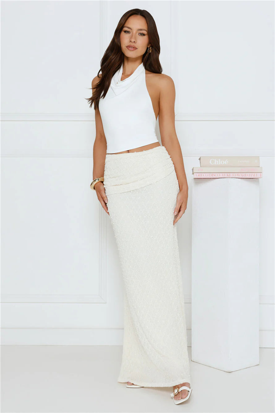 Crème Dream Halter Top White