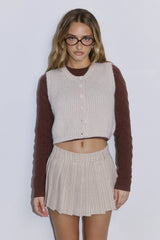 Cosy Cabin Knit Vest Ivory