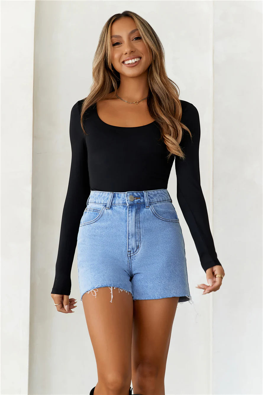 BASE  Second Skin Long Sleeve Bodysuit Black