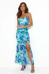 Along The Reef Mesh Midi Dress Green
