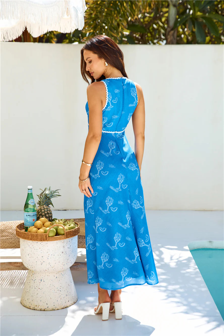Watermelon Squeeze Maxi Dress Blue
