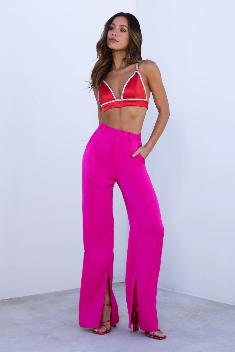 Desire Luxury Crop Top Red