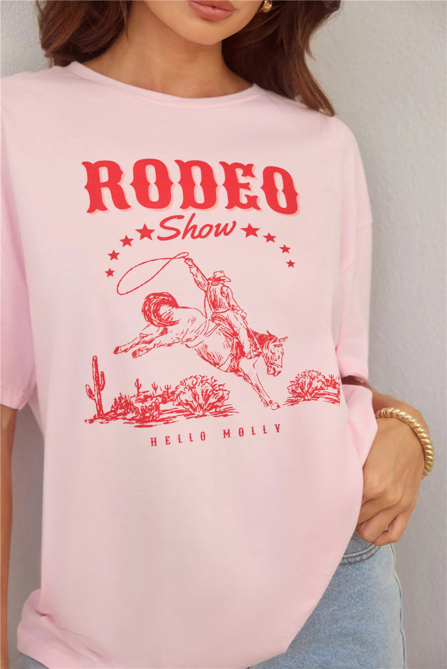 BASE Rodeo Show Oversized T-Shirt Pink