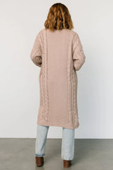 Kristen Cable Knit Cardigan | Taupe