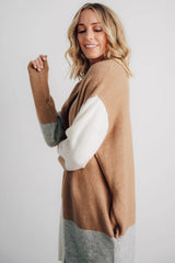 Pierson Color Block Cardigan | Camel