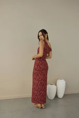Breeze Of Pink Maxi Dress Wine