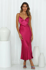 Thanks I Bought It Midi Dress Fuchsia