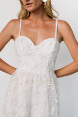 Anavi Tiered Midi Dress | White + Gold