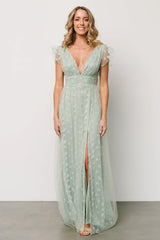 Caterina Tulle Maxi Dress | Sage