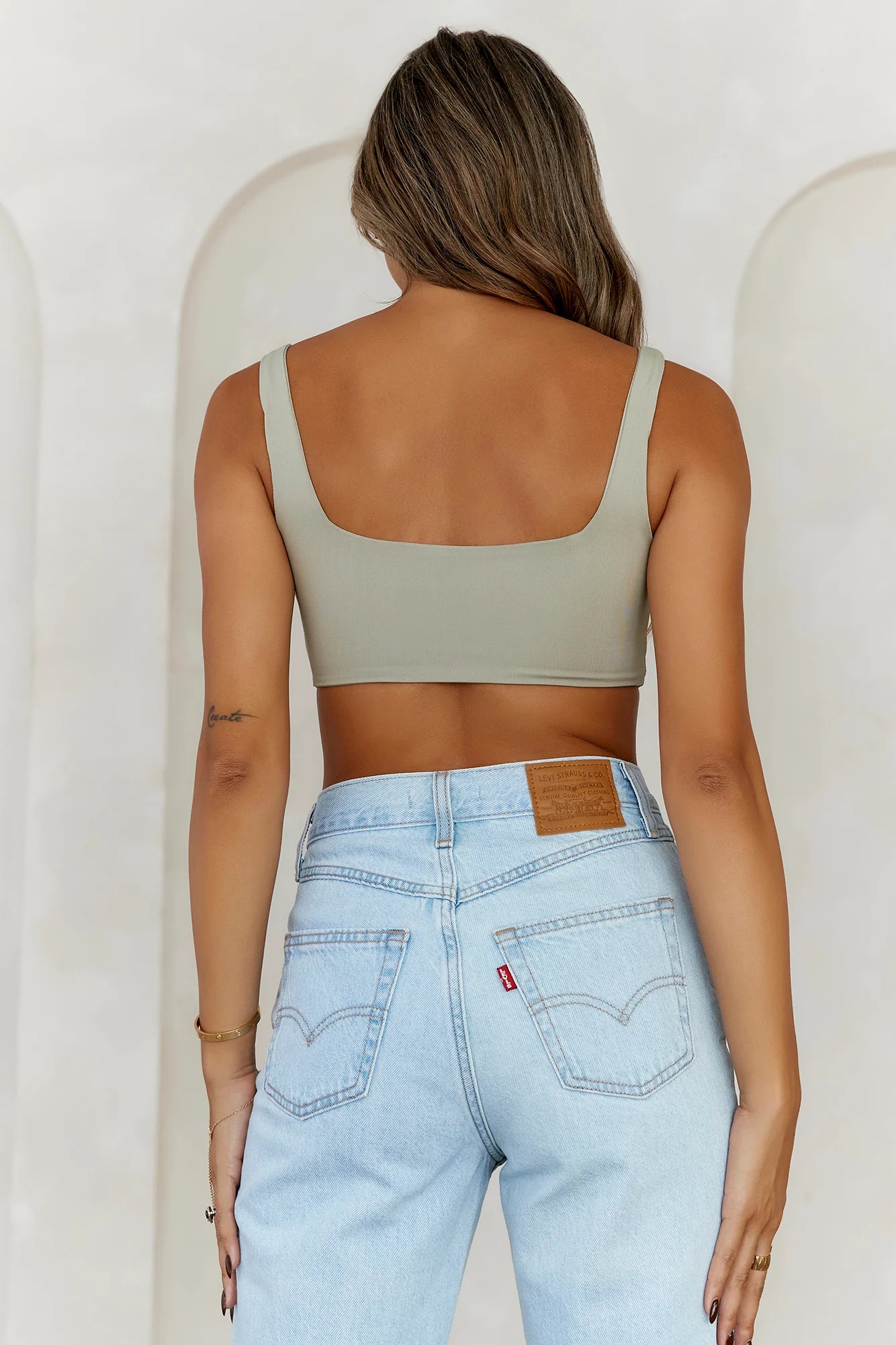 BASE  Style Essential Crop Top Sage