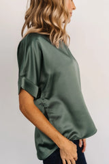 Rory Satin Top | Winter Green