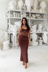 Bodycon Extravaganza Maxi Dress Brown