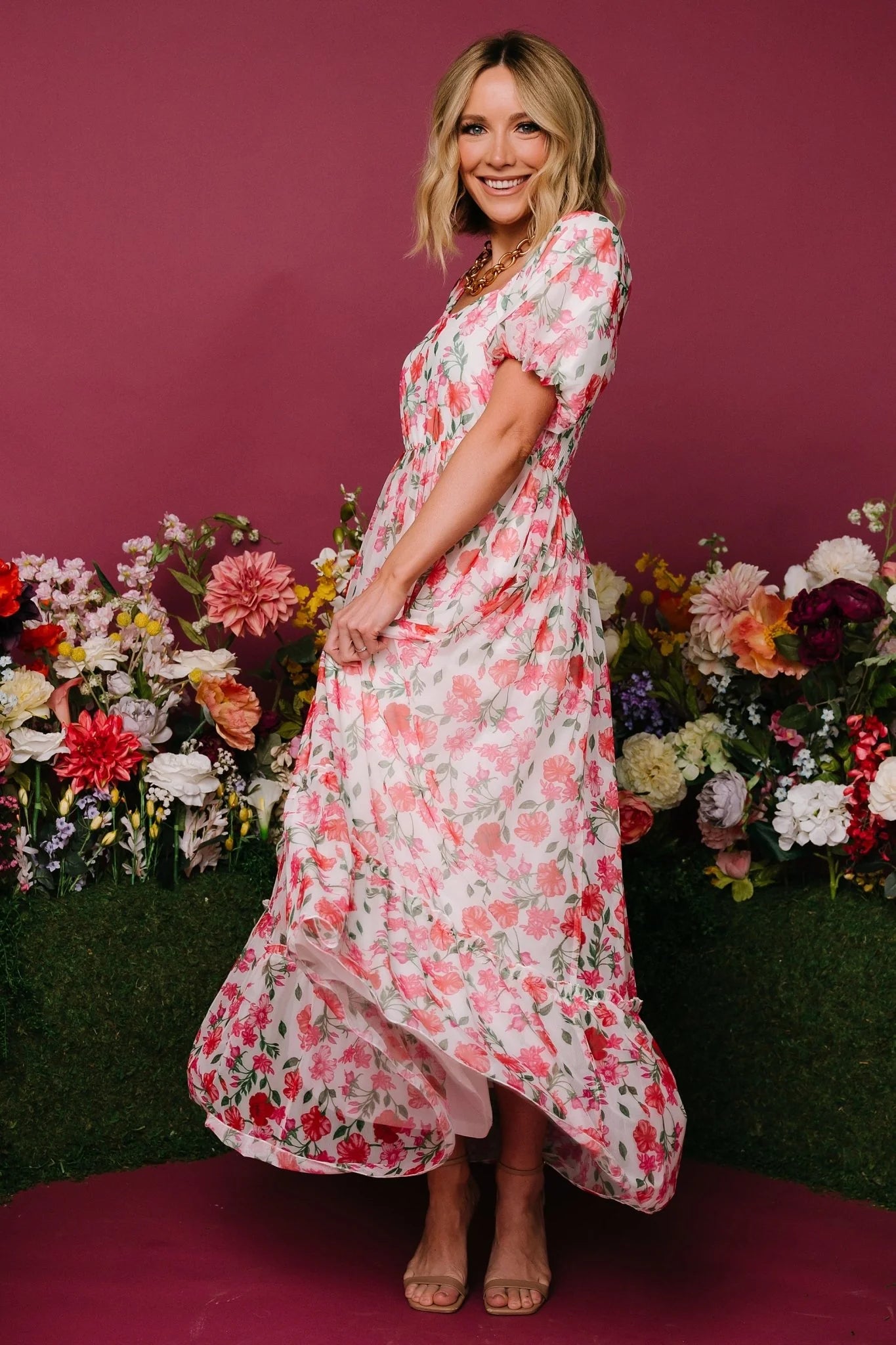 Margo Maxi Dress | Pink Multi Floral