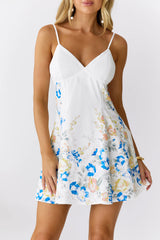 Wishing On Blooms Mini Dress White