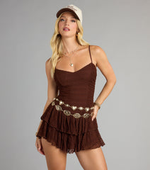 Flirty Flair Lace Ruffle Mini Dress