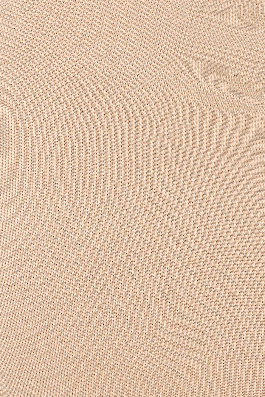 Work Together Knitted Midi Skirt Tan