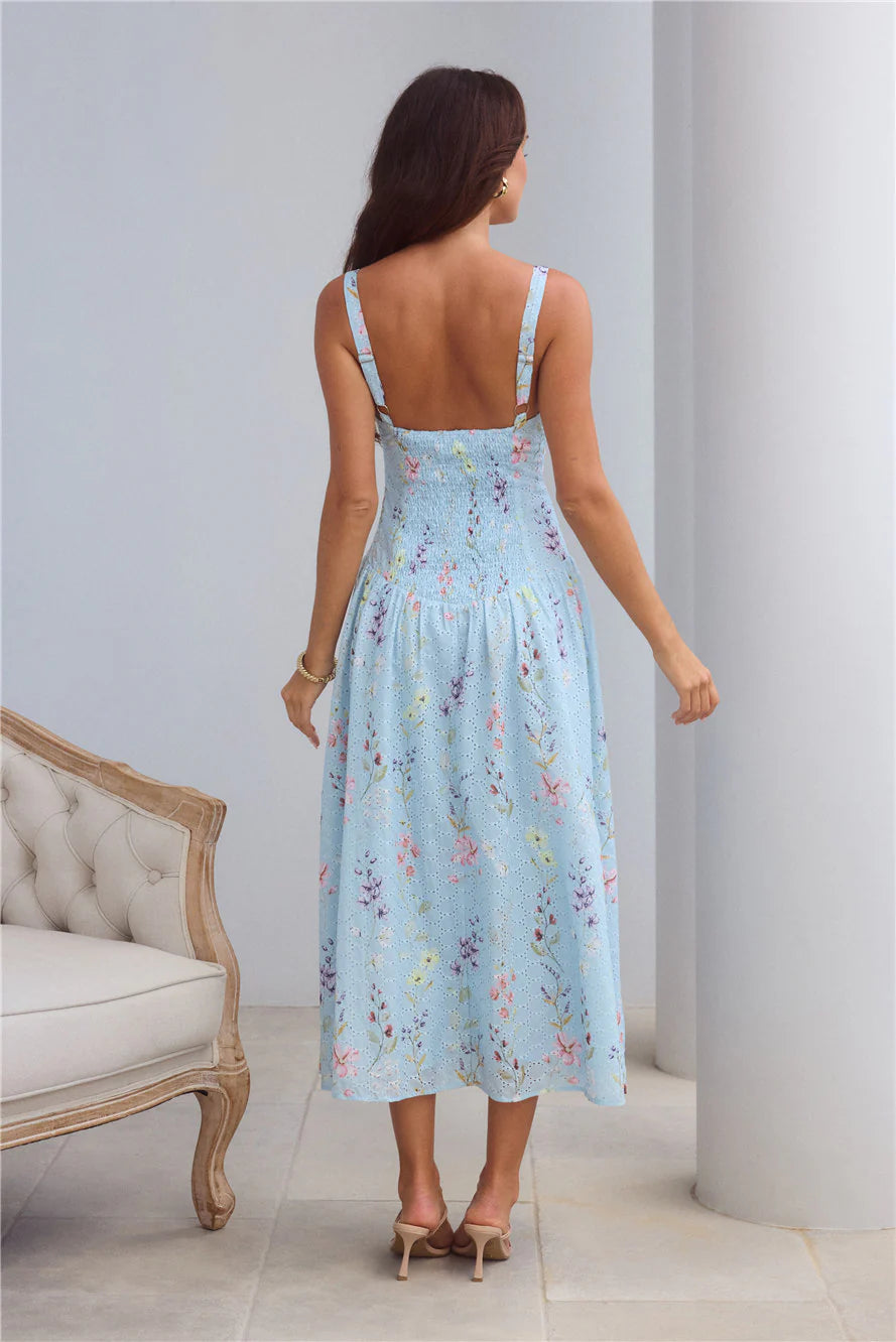 Whimsical Charm Maxi Dress Blue
