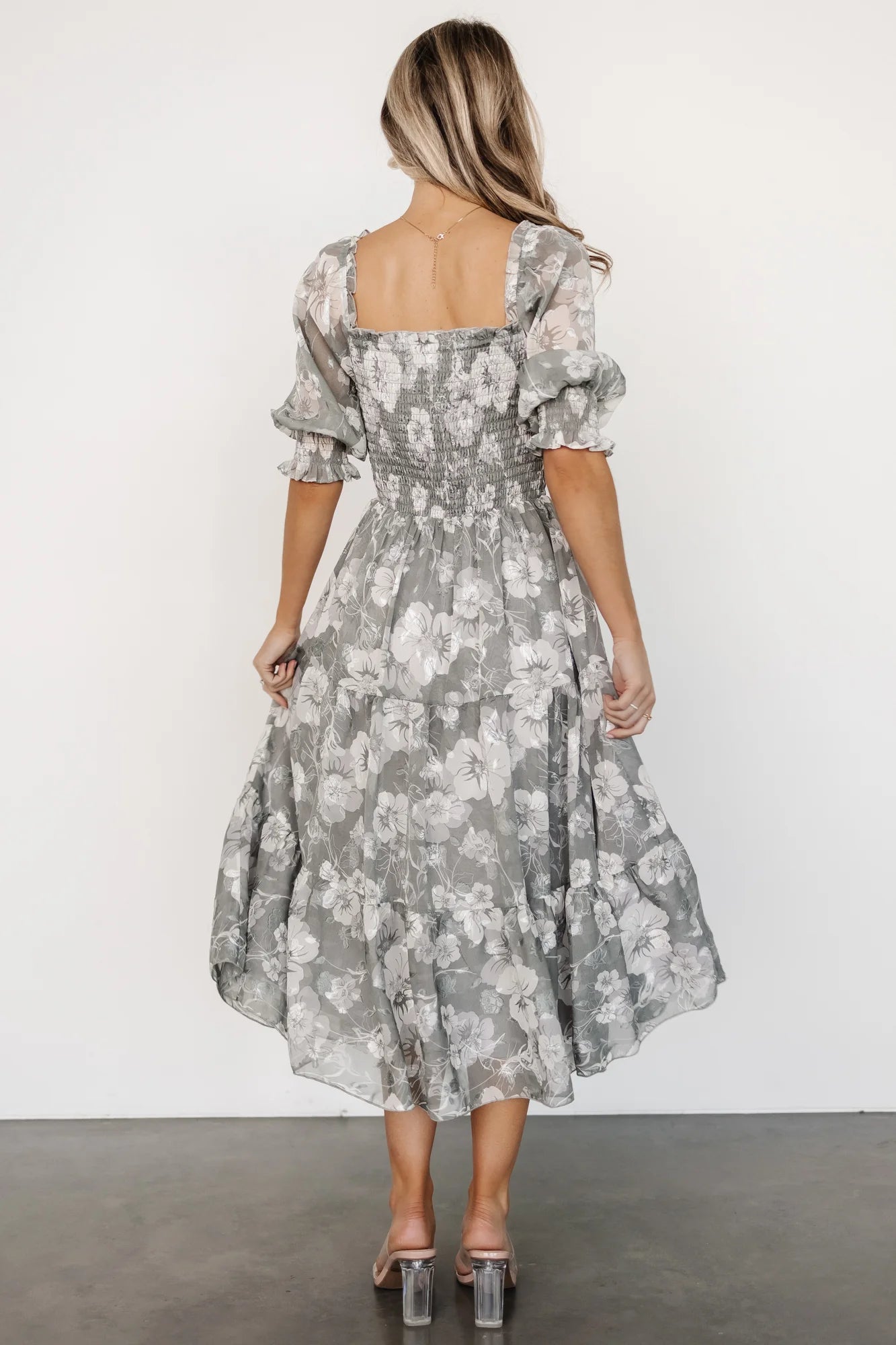 Fabian Jacquard Midi Dress | Dusty Sage