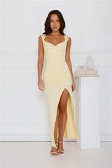 Fitted For You Maxi Dress Yellow