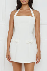 Vienna Vibes Halter Mini Dress White