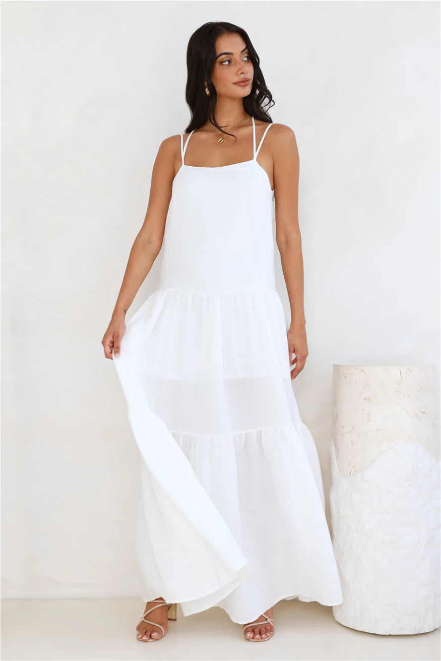 Diamond Affair Maxi Dress White