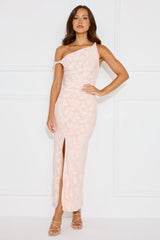 Favourable Off Shoulder Maxi Dress Pink