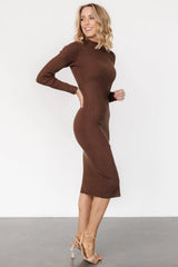 Knightsbridge Ribbed Sweater Midi Dress | Brown