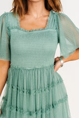 Bexley Tulle Dress | Eucalyptus