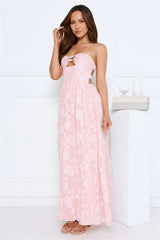 Diva Hour Strapless Maxi Dress Pink