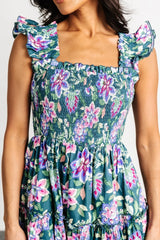 Tatum Smocked Tiered Dress | Green Multi