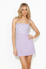 Fancy Details Mini Dress Lilac