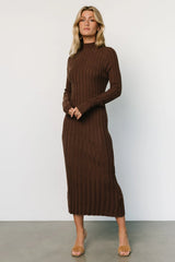 Oliver Ribbed Sweater Dress | Chocolate
