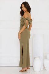 The Luxe Party Maxi Dress Olive