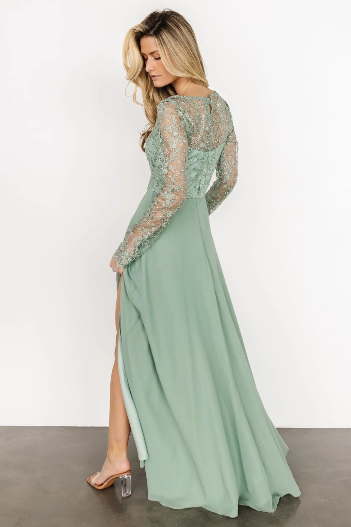 Adalaide Long Sleeve Maxi Dress | Dusty Sage