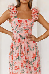 Enchanted Eden Midi Dress Pink