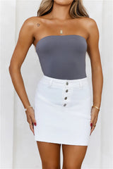 BASE Longline Strapless Bandeau Top Charcoal